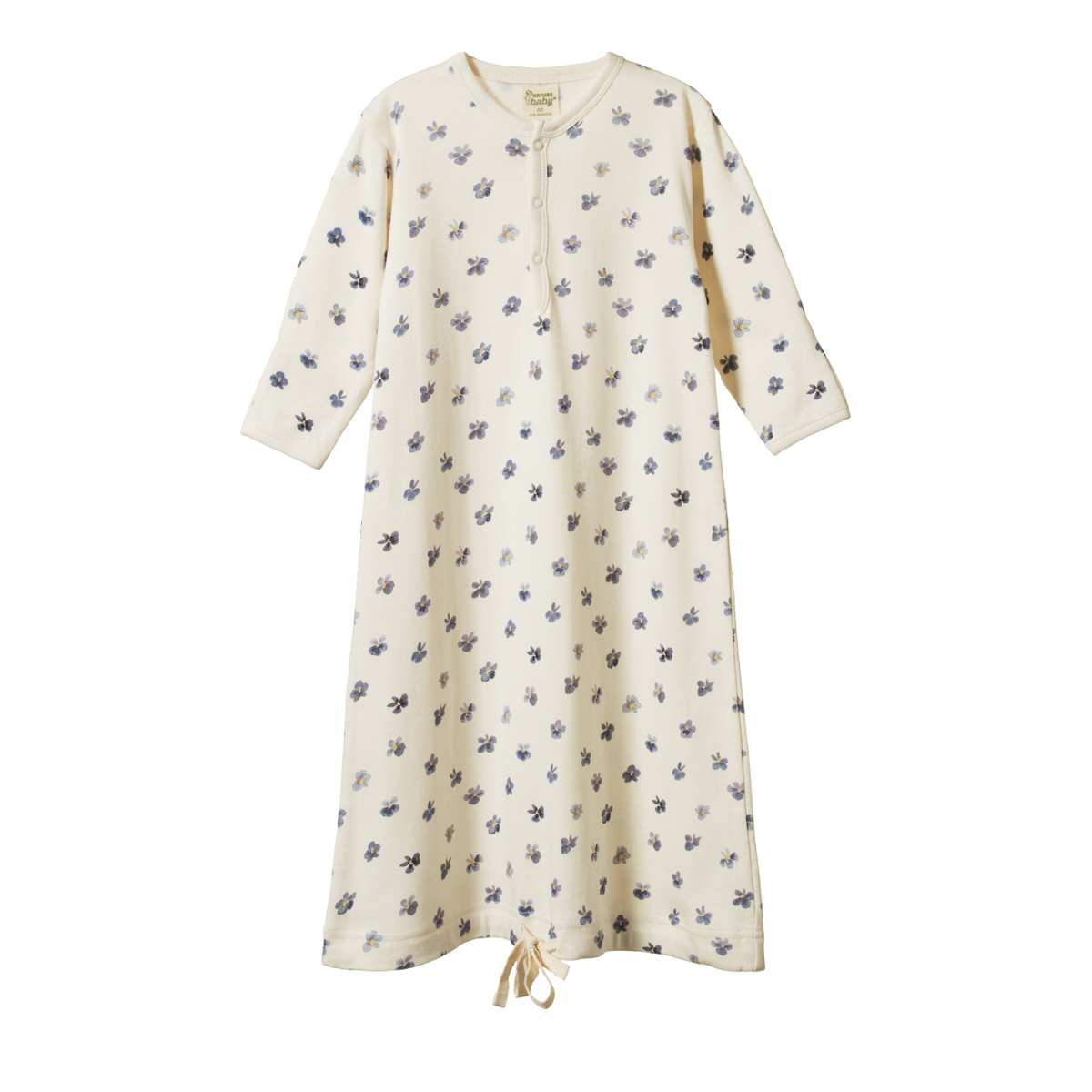 Baby gown cheap drawstring bottom