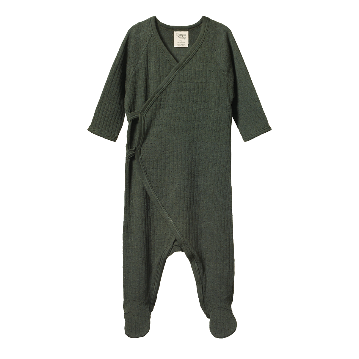 Merino Pointelle Kimono Stretch Grow